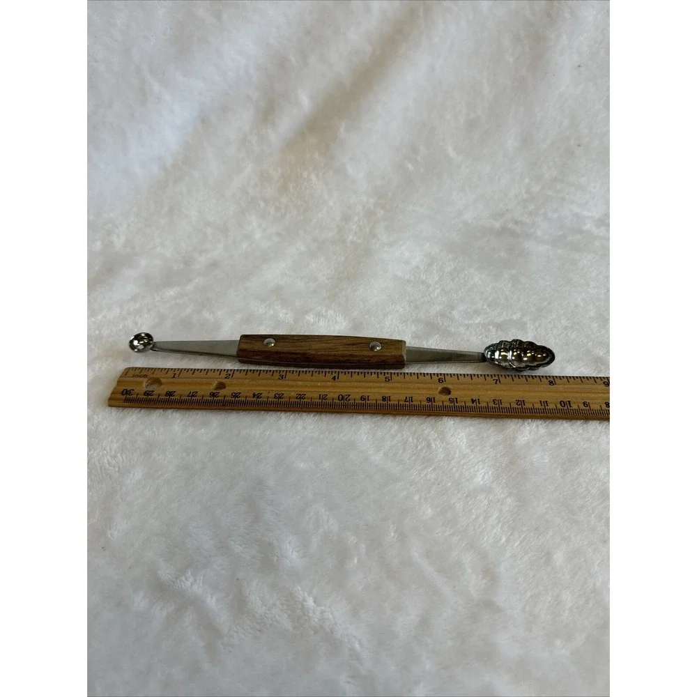 Vintage wood handle melon‎ fruit scoop 8
